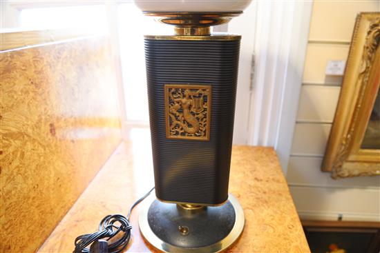 An Eileen Gray Sirene embossed metal and plastic desk lamp, height 17in.